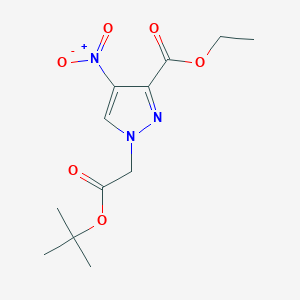 molecular formula C12H17N3O6 B1407152 Ethyl 1-(2-tert-butoxy-2-oxoethyl)-4-nitro-1H-pyrazole-3-carboxylate CAS No. 1858249-89-4