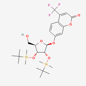 7-(((2S,3R,4R,5R)-3,4-bis((tert-butyldimethylsilyl)oxy)-5-(hydroxymethyl)tetrahydrofuran-2-yl)oxy)-4-(trifluoromethyl)-2H-chromen-2-one