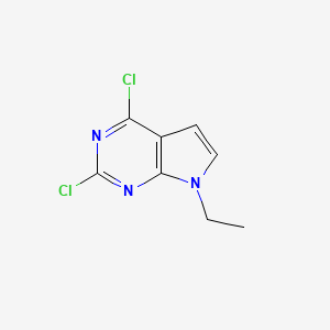 molecular formula C8H7Cl2N3 B1407155 2,4-Dichloro-7-ethyl-7H-pyrrolo[2,3-d]pyrimidine CAS No. 1507350-66-4