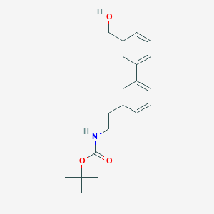 molecular formula C20H25NO3 B1407156 tert-Butyl (2-(3'-(hydroxymethyl)-[1,1'-biphenyl]-3-yl)ethyl)carbamate CAS No. 1982816-26-1