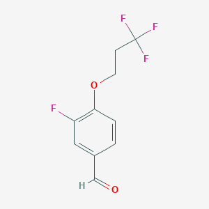 molecular formula C10H8F4O2 B1407168 3-Fluoro-4-(3,3,3-trifluoropropoxy)benzaldehyde CAS No. 1554106-29-4