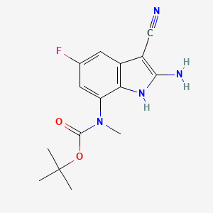 Tert-butyl 2-amino-3-cyano-5-fluoro-1H-indol-7-yl(methyl)carbamate