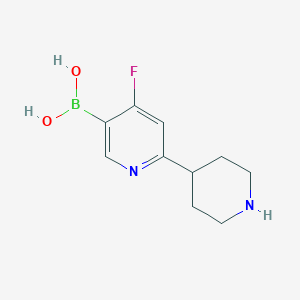 molecular formula C10H14BFN2O2 B14071746 (4-Fluoro-6-(piperidin-4-yl)pyridin-3-yl)boronic acid 