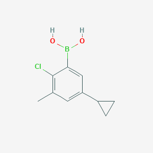 molecular formula C10H12BClO2 B14071770 (2-Chloro-5-cyclopropyl-3-methylphenyl)boronic acid 