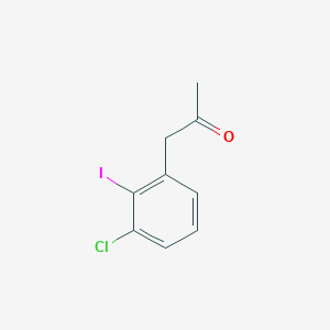 molecular formula C9H8ClIO B14071771 1-(3-Chloro-2-iodophenyl)propan-2-one 