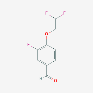 molecular formula C9H7F3O2 B1407182 4-(2,2-Difluoroethoxy)-3-fluorobenzaldehyde CAS No. 1551564-03-4