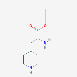 molecular formula C12H24N2O2 B14071827 Tert-butyl 2-amino-3-(piperidin-4-YL)propanoate 