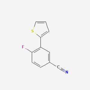 molecular formula C11H6FNS B1407191 4-Fluoro-3-thiophen-2-ylbenzonitrile CAS No. 1267531-76-9
