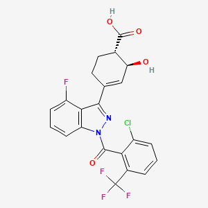 (1S,2S)-4-(1-(2-chloro-6-(trifluoromethyl)benzoyl)-4-fluoro-1H-indazol-3-yl)-2-hydroxycyclohex-3-ene-1-carboxylic acid