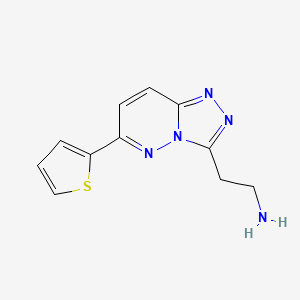 molecular formula C11H11N5S B1407195 2-(6-(Thiophen-2-yl)-[1,2,4]triazolo[4,3-b]pyridazin-3-yl)ethan-1-amine CAS No. 1281422-81-8