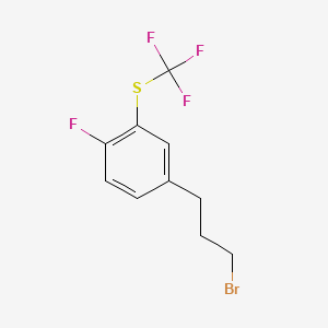 molecular formula C10H9BrF4S B14072054 1-(3-Bromopropyl)-4-fluoro-3-(trifluoromethylthio)benzene 