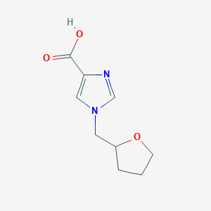 molecular formula C9H12N2O3 B1407208 1-((tetrahydrofuran-2-yl)methyl)-1H-imidazole-4-carboxylic acid CAS No. 1368609-93-1