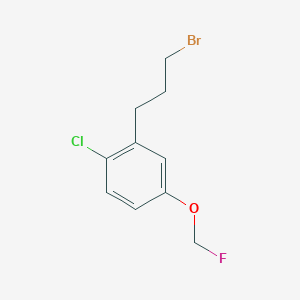 molecular formula C10H11BrClFO B14072104 1-(3-Bromopropyl)-2-chloro-5-(fluoromethoxy)benzene 