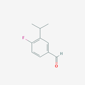 molecular formula C10H11FO B14072109 4-Fluoro-3-isopropylbenzaldehyde 