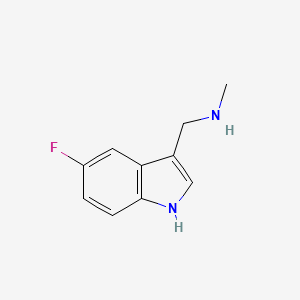 molecular formula C10H11FN2 B1407211 N-[(5-Fluoro-1H-indol-3-yl)methyl]-N-methylamine CAS No. 1368942-33-9
