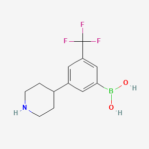 (3-(Piperidin-4-yl)-5-(trifluoromethyl)phenyl)boronic acid