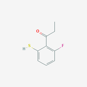 molecular formula C9H9FOS B14072133 1-(2-Fluoro-6-mercaptophenyl)propan-1-one 