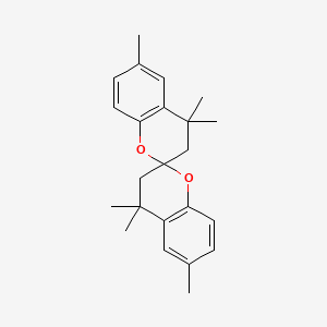 molecular formula C23H28O2 B14072145 4,4,4',4',6,6'-Hexamethyl-3,3',4,4'-tetrahydro-2,2'-spirobi[chromene] CAS No. 7595-11-1