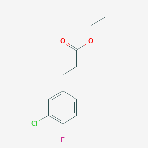 molecular formula C11H12ClFO2 B14072179 Ethyl 3-(3-chloro-4-fluorophenyl)propanoate 