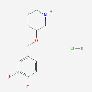 molecular formula C12H16ClF2NO B1407227 3-((3,4-Difluorobenzyl)oxy)-piperidine hydrochloride CAS No. 745066-70-0