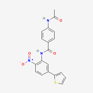 4-acetamido-N-(2-nitro-5-(thiophen-2-yl)phenyl)benzamide