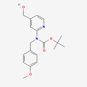 molecular formula C19H24N2O4 B1407228 tert-Butyl (4-(hydroxymethyl)pyridin-2-yl)(4-methoxybenzyl)carbamate CAS No. 1803272-46-9