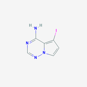 molecular formula C6H5IN4 B1407243 4-Amino-5-iodopyrrolo[2,1-f][1,2,4]triazine CAS No. 1083163-97-6