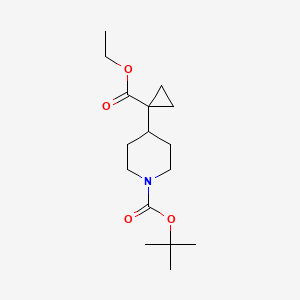 molecular formula C16H27NO4 B1407250 1-Boc-4-(1-ethoxycarbonyl-cyclopropyl)-piperidine CAS No. 1363382-33-5