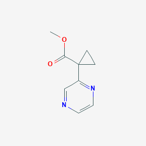 molecular formula C9H10N2O2 B1407251 1-(吡嗪-2-基)环丙烷甲酸甲酯 CAS No. 1363382-27-7