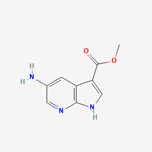 molecular formula C9H9N3O2 B1407253 Methyl 5-amino-1H-pyrrolo[2,3-B]pyridine-3-carboxylate CAS No. 1234616-01-3