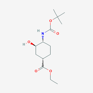 ethyl (1S,3R,4R)-4-{[(tert-butoxy)carbonyl]amino}-3-hydroxycyclohexane-1-carboxylate