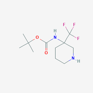 molecular formula C11H19F3N2O2 B1407266 3-(Boc-amino)-3-trifluoromethylpiperidine CAS No. 1419101-52-2