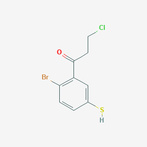 1-(2-Bromo-5-mercaptophenyl)-3-chloropropan-1-one