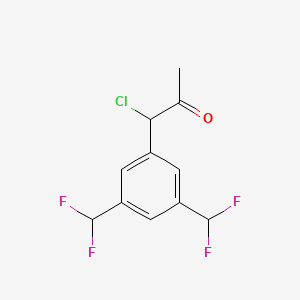 molecular formula C11H9ClF4O B14072759 1-(3,5-Bis(difluoromethyl)phenyl)-1-chloropropan-2-one 