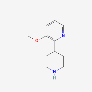molecular formula C11H16N2O B1407276 3-Methoxy-2-(piperidin-4-yl)pyridine CAS No. 1256809-22-9
