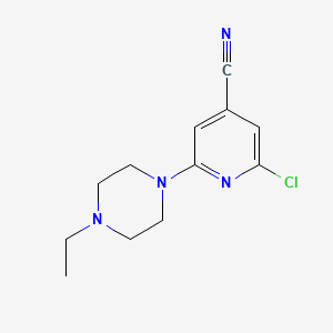 molecular formula C12H15ClN4 B1407281 2-Chloro-6-(4-ethylpiperazin-1-yl)pyridine-4-carbonitrile CAS No. 1550870-81-9