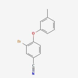 molecular formula C14H10BrNO B1407288 3-Bromo-4-m-tolyloxybenzonitrile CAS No. 1553446-27-7