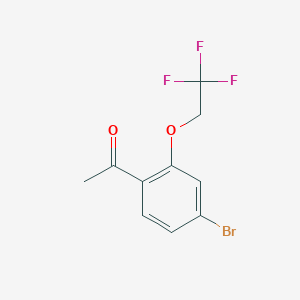 molecular formula C10H8BrF3O2 B1407294 1-[4-Bromo-2-(2,2,2-trifluoro-ethoxy)-phenyl]-ethanone CAS No. 1556351-85-9