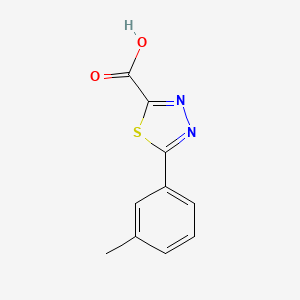 molecular formula C10H8N2O2S B1407295 5-(3-Methylphenyl)-1,3,4-thiadiazole-2-carboxylic acid CAS No. 1388076-80-9
