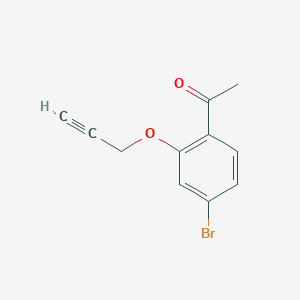 molecular formula C11H9BrO2 B1407300 1-[4-Bromo-2-(prop-2-yn-1-yloxy)phenyl]ethan-1-one CAS No. 1548352-99-3