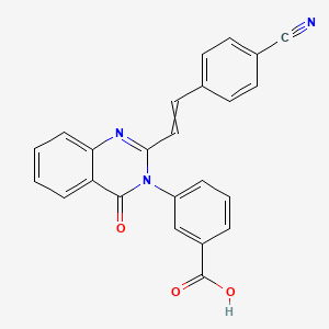 3-[2-[2-(4-Cyanophenyl)ethenyl]-4-oxoquinazolin-3-yl]benzoic acid