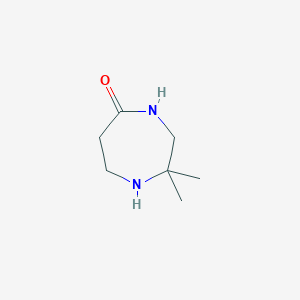 molecular formula C7H14N2O B1407314 2,2-Dimethyl-1,4-diazepan-5-one CAS No. 933690-00-7