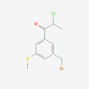 1-(3-(Bromomethyl)-5-(methylthio)phenyl)-2-chloropropan-1-one