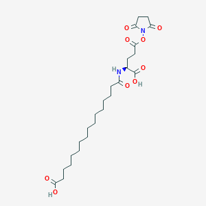 molecular formula C25H40N2O9 B14073275 16-[[(1S)-1-carboxy-4-(2,5-dioxopyrrolidin-1-yl)oxy-4-oxobutyl]amino]-16-oxohexadecanoic acid CAS No. 943586-12-7