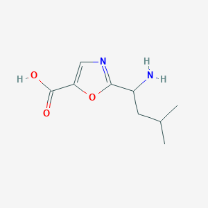 molecular formula C9H14N2O3 B1407334 2-(1-Amino-3-methylbutyl)-1,3-oxazole-5-carboxylic acid CAS No. 1553988-58-1
