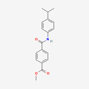 molecular formula C18H19NO3 B14073346 Benzoic acid, 4-[[[4-(1-methylethyl)phenyl]amino]carbonyl]-, methyl ester CAS No. 102121-30-2