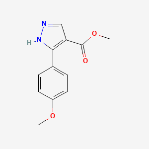 molecular formula C12H12N2O3 B14073353 Methyl 3-(4-methoxyphenyl)pyrazole-4-carboxylate 