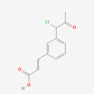 molecular formula C12H11ClO3 B14073368 (E)-3-(3-(1-Chloro-2-oxopropyl)phenyl)acrylic acid 