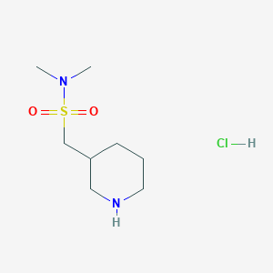 molecular formula C8H19ClN2O2S B1407339 N,N-Dimethyl-1-piperidin-3-ylmethanesulfonamide hydrochloride CAS No. 1992995-46-6