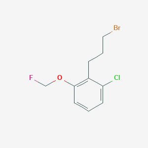 molecular formula C10H11BrClFO B14073469 1-(3-Bromopropyl)-2-chloro-6-(fluoromethoxy)benzene 